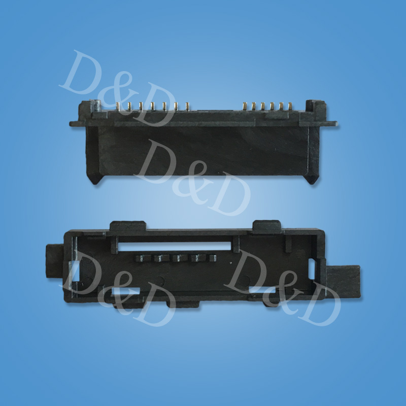 SATA-13P(6+7)焊板式母座+后蓋